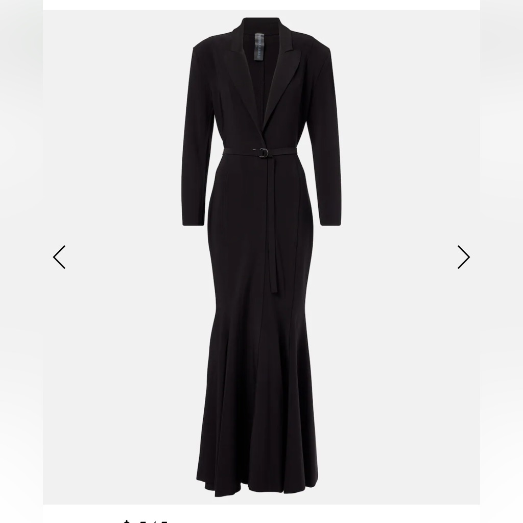 Nwt Norma Kamali Fishtail Dress To Midcalf Black, Medium / 8
